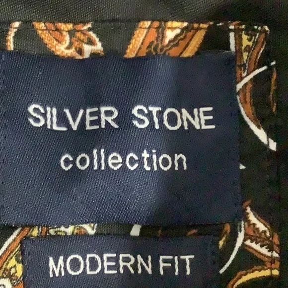 Silver Stone Paisley Collection Long Sleeve Men’s Modern Fit Dress Shirt New - Picture 5 of 6